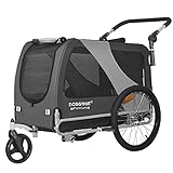 DOGGYHUT® Premium XL 2 in 1 Hundefahrradanhänger & Jogger 23-45 kg Fahrradanhänger für...