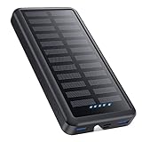 Pxwaxpy Power Bank 30800mAh, Solar Powerbank USB-C 15W PD 3.0A Schnellladung, 3 Outputs 3...