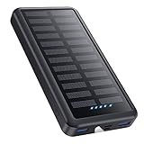 Pxwaxpy Power Bank 30800mAh, Solar Powerbank USB-C 15W PD 3.0A Schnellladung, 3 Outputs 3...