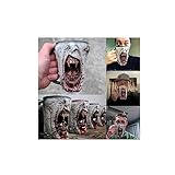 Handgemachte Gothic Vampire Half Face Mug, 1pc Kreative Halloween Horror Funny Mug...