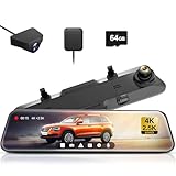 WOLFBOX Dashcam 4K + 2,5K für Rückspiegel: Front und Rückspiegel Dashcam für Auto mit...