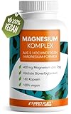 Magnesium Komplex 180 Kapseln, 400 mg elementares Magnesium pro Tag, 5 hochwertige...
