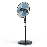 Brandson - Standventilator 40cm, Testsieger Ventilator höhenverstellbar bis 122 cm,...