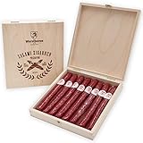 Wurststicks aus Salami in hochwertiger Holz-Geschenk-Box/Wurst Geschenk für...