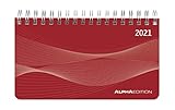 Querkalender Mini PP-Einband rot 2021 - Büro-Planer 15,6x9 cm - 1 Woche 2 Seiten -...