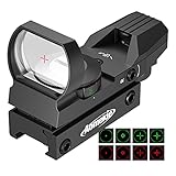 AOMEKIE Red Dot Visier Airsoft mit 20mm/22mm Schiene Leuchtpunktvisier Rotpunktvisier mit...