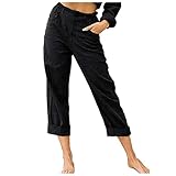 Leichte Hose Damen Lang Weite Hose Sommer Palazzo Hose Elegant Leinenhose High Waist...