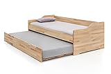 WOODLIVE DESIGN BY NATURE Massivholz-Gästebett aus Kernbuche, ausziehbares Doppel-Bett,...