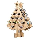 Weinregal Adventskalender Bier mit Countdown-Design Natürlicher Weihnachtsbaum, Holz,...