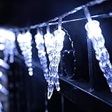 Eiszapfen Lichterkette, 80 LED Lichtervorhang Weihnachtsbeleuchtung IP44 Wasserfest für...