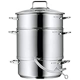 WMF Entsafter Dampfentsafter Induktion 7l, Fruchtentsafter mit Glasdeckel 25 cm, Cromargan...