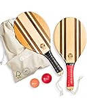 two46 Frescobol Beach Ball Set - The Trendy Sport from Brazil - Handmade Wooden Rackets...