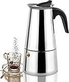 Italienische Kaffeemaschine, Mokkakanne – Herdplatte, Espressobereiter, Edelstahl,...