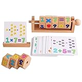 COSMEVIVI 1 Set Holzblock Puzzle Numerisches Kognitives Würfel Puzzle Lernspielzeug Für...