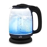 T24 LED Glas Wasserkocher 1,7 Liter mit LED-Beleuchtung, Wasserkocher Glas, Wasserkocher...