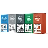 by Amazon Nespresso kompatible Kaffeekapseln, gemischte Packung, Aluminium- Kapseln, 100...