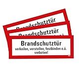 3 Stück - Aufkleber Brandschutzzeichen „Brandschutztür verkeilen, verstellen....