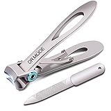 Nagelknipser für dicke Nägel - DRMODE Wide Kieferöffnung Edelstahl Fingernagel und...