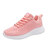 Sneaker Damen 42 Rosa Vintage Slip on Wanderschuhe Damenschuhe Walking Shoes rutschfeste...