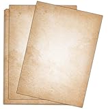 Vintage Briefpapier hell 100 Blatt im DIN A4 Format - beidseitig bedruckt in qualitativem...