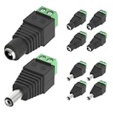 VCE 5 Paare DC 5,5 mm 2,1 mm DC Stecker DC Buchse Steckverbinder DC Netzteil Stecker...