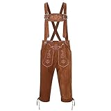 YLLQXI Lederhose Herren Kurze Lederhosenoptik Traditionelle Outfit Schwarz Jogginghose...
