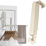 34cm Ausziehbarer Türgarderobe Klappbar, Metall Türhaken für 6 Kleiderbügel, Kein...