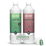 bio-chem Campingtoiletten-Set 2-teilig: Bio Sanitärflüssigkeit 1 l + Spülwasserzusatz 1...