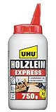 UHU Holzleim Express Flasche, Universeller und besonders schnell trocknender Weißleim -...