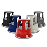 Floordirekt Rollhocker, Tritthocker, Elefantenfuß - Hocker aus Stahl bis 150kg Tragkraft...