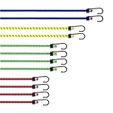 PRETEX 12er-Set Spanngummi mit Haken in 4 Längen - hochbelastbare mehrfarbige...
