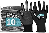 ACE PUre Black Arbeits-Handschuh - 10 Paar feinfühlige Schutz-Handschuhe für die Arbeit...