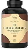 Bio Flohsamenschalen - 360 vegane Kapseln (750mg) - Herkunft: Indien - 4500mg hochdosierte...