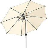 LIFERUN 270 cm Sonnenschirm, Marktschirm knickbar, Gartenschirm rund, 8 Stahlverstrebungen...