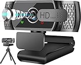 Full HD1080P Webcam mit Mikrofon und Stativ, Automatischer Lichtkorrektur, Neefeaer USB PC...