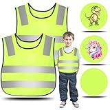 QIMMU Warnweste Kinder, 2PCS Sicherheitsweste Kinder, Kinder Warnweste, Kinderwarnweste,...
