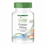 Fairvital | Chitosan 500mg - HOCHDOSIERT - natürlicher Ballaststoff - 120 Tabletten