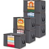 Lifewit 6 Stück Aufbewahrungstasche, Aufbewahrungsbox mit Deckel, Kleiderschrank...