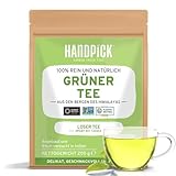 HANDPICK, Grüner Tee Lose Blatt (200g/7oz) Brüht +100 Tassen | Nicht-GVO, 100% Reine...