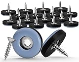 GLEITGUT 16 x Teflongleiter zum Schrauben 22 mm PTFE Möbelgleiter 5 mm stark Stuhlgleiter...