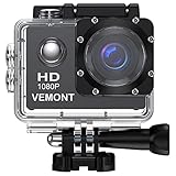 VEMONT 1080p 12MP Action Kamera Full HD 2,0 Zoll Bildschirm 30m/98 Fuß wasserdichte...