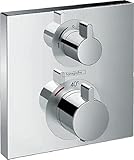 hansgrohe Thermostat Ecostat Square, Duscharmatur für 2 Funktionen, Chrom