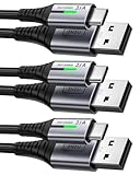 INIU USB C Kabel, [3 Stück 2m+2m+0,5m] 3.1A Ladekabel USB C Nylon Geflochten...