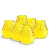 bolsius – Outdoorkerzen - Citronella - 6 Stück - Im Glass - Gelb