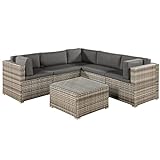 ArtLife Polyrattan Lounge Sitzgruppe Nassau beige-grau | Gartenlounge mit Sofa & Tisch |...