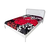 Spannbetttuch 180x200 3D rot Rose Floral Einbauweiser Set Twin zu King Girls Bettwäsche...