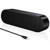 ZETIY PC Lautsprecher, USB Portable Computer Lautsprecher Mini Soundbar mit 3D Surround...