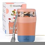 Dreamhigh® Joghurtbehälter, 500 + 250 ml Müslibecher aus hochwertigem ABS-Kunststoff,...
