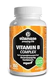 Vitamin B Komplex hochdosiert & vegan, 180 Tabletten für 6 Monate, B1, B2, B3, B5, B6,...