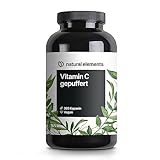 Vitamin C gepuffert 500mg – 365 vegane Kapseln – magenschonend, pH-neutral, säurefrei...